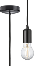 1.8m E27 Contemporary Pendant Set - Matt Black image 0