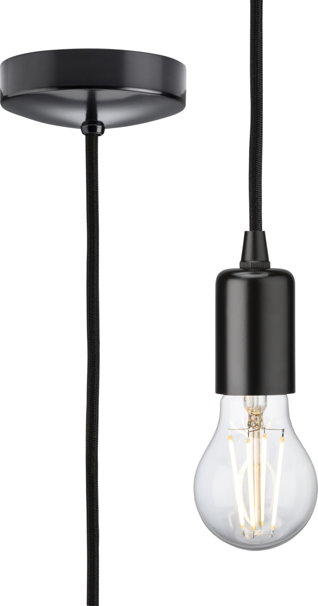 1.8m E27 Contemporary Pendant Set - Matt Black image 0
