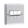 Polished Chrome 3 Gang Treble 10A Light Switch - W03PCW image 0