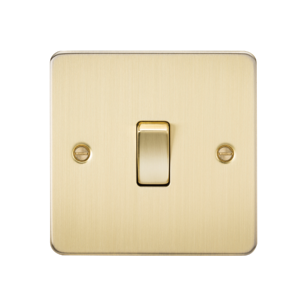 Brushed Brass 10AX 1G 2-way Switch - FP2000BB image 0
