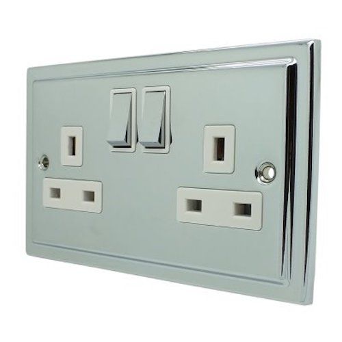 Regency Polished Chrome Double 2 Gang 13a Socket R07PCW image 0