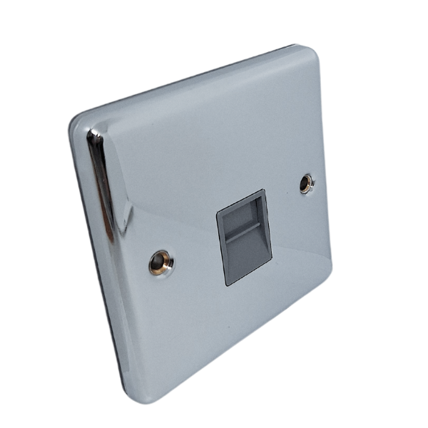 Polished Chrome Telephone BT Slave Socket – W44PCG image 0