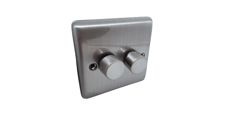 DEFINITION 250W 2 GANG 2 WAY DIMMER SWITCH B/CHROME - D11BC image 0
