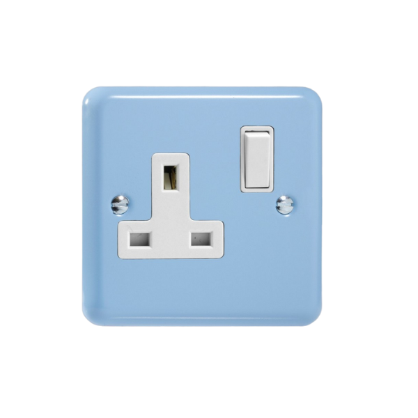 Duck Egg Blue 1-Gang 13A Double Pole Switched Socket XY4W.DB image 0