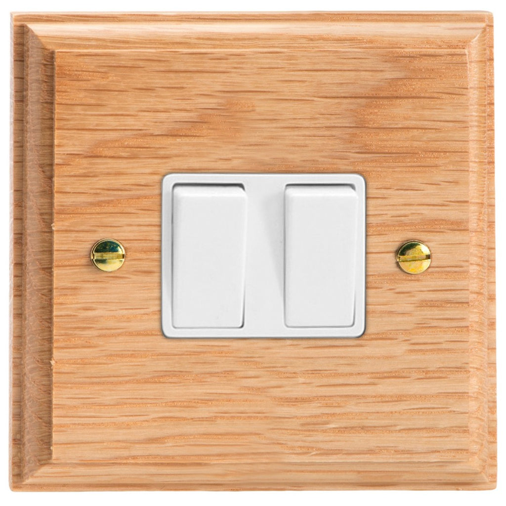 Varilight Kilnwood 2-Gang 10A 1- or 2-Way Rocker Switch - XK2OW image 0