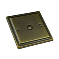 Antique Brass 1 Gang TV Coaxial Outlet R42AB image 0
