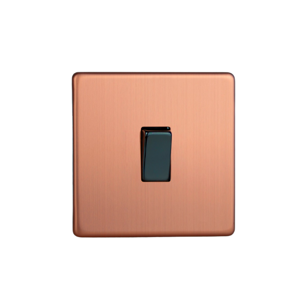 Brushed Copper Urban Screwless 1-Gang 10A 1- or 2-Way Rocker Switch XDY1S.BC image 0