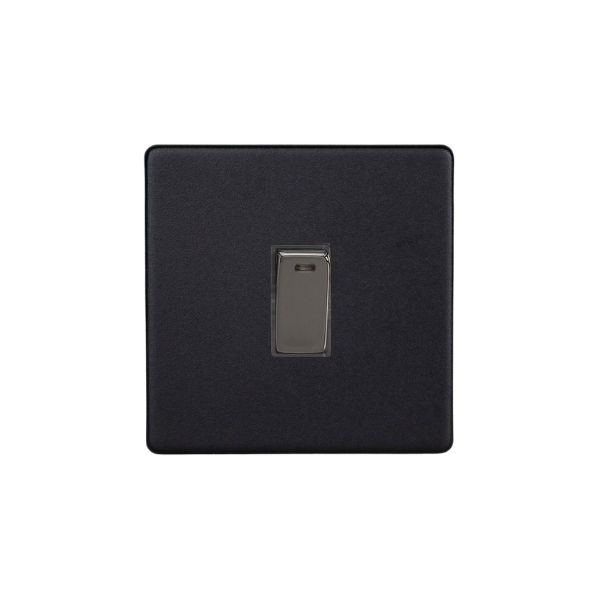 Matt Black Urban Screwless 1-Gang 20A Double Pole Rocker Switch + Neon Indicator Light XDY20NS.MB image 0