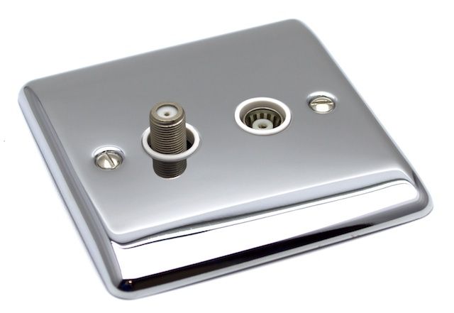 Definition Polished Chrome Satellite & TV Outlet D54PCW image 0