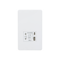 Matt White 230V Shaver Socket with Dual USB A+C [5V DC 2.4A shared] with White Insert - SF8909MW image 0