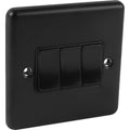 Matt Black 3 Gang 2 way Switch 10a - W03MBB image 0