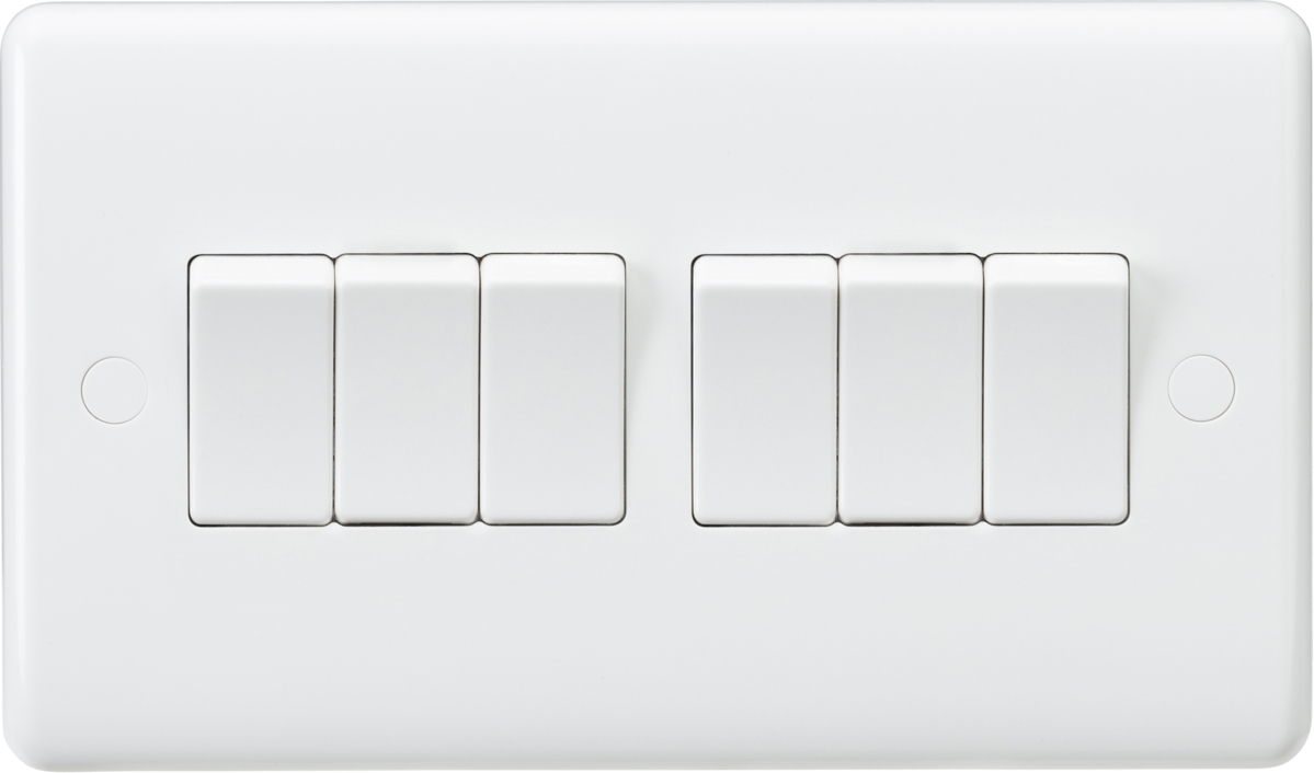 6 Gang 2 Way Light Switch - ST6GW image 0