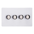 Varilight 4-Gang 2-Way V-Pro Push On/Off Rotary LED Dimmer 4 x 0-120W (Twin Plate) - JDYDP254IS.PD image 0