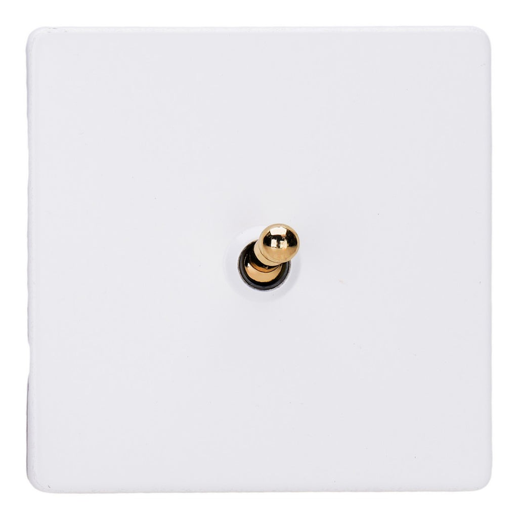 Varilight Primed 1-Gang 10A 1- or 2-Way Toggle Switch with Brass Toggle - XDYT1VS.PD image 0