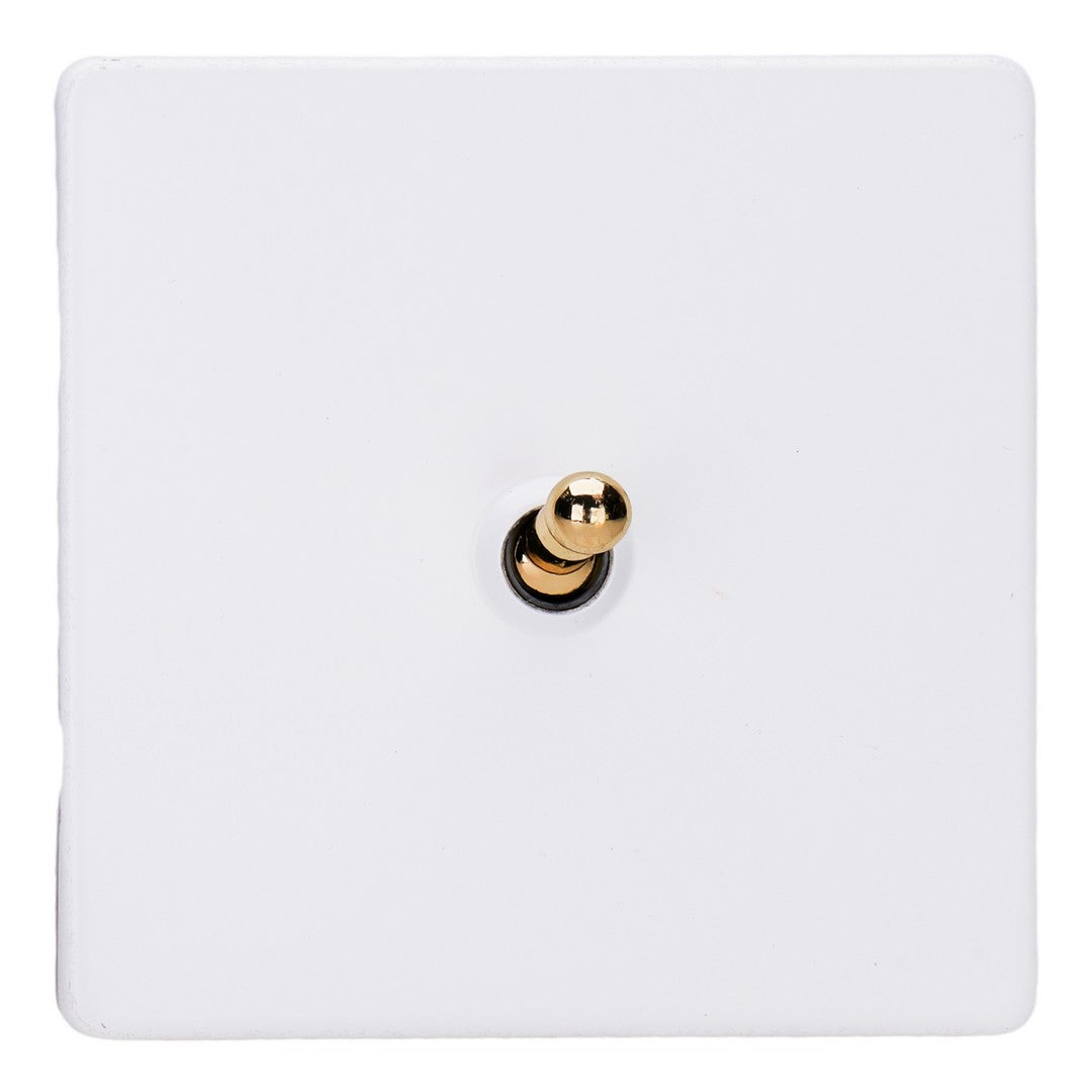 Varilight Primed 1-Gang 10A 1- or 2-Way Toggle Switch with Brass Toggle - XDYT1VS.PD image 0