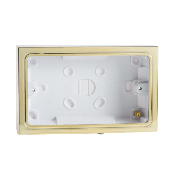 Varilight Georgian Brass Double Surface Decorative Pattress Box Brass Effect - YBD.B image 0