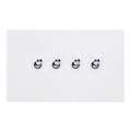 Varilight Primed 4-Gang 10A 1- or 2-Way Toggle Switch (Twin Plate) with Chrome Toggle - XDYT9S.PD image 0