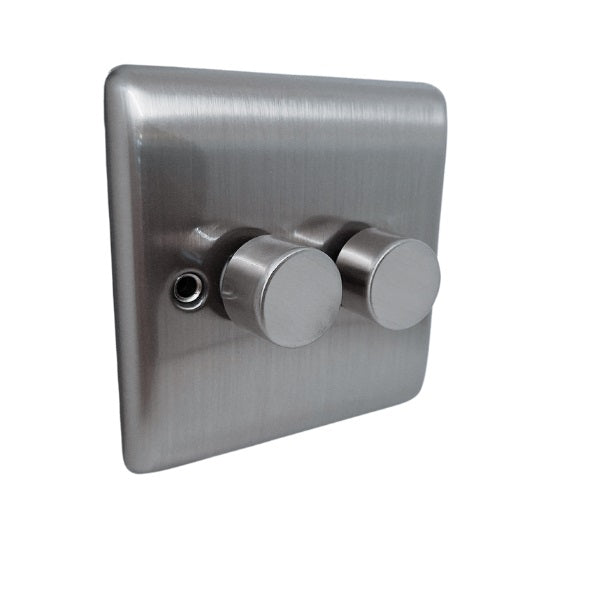 DEFINITION 400W 2 GANG 2 WAY DIMMER SWITCH B/CHROME - D23BC image 0