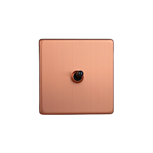 Brushed Copper Urban Screwless 1-Gang 10A 1- or 2-Way Toggle Switch XDYT1S.BC image 0