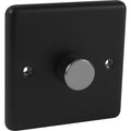 Matt Black 1 Gang 400W Dimmer Switch with Polished Chrome Dimmer - W22MBPC image 0