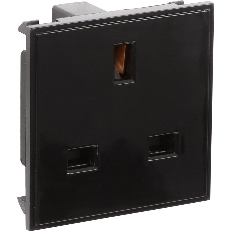Euro Module Socket Outlet 13A Black - IN024 image 0