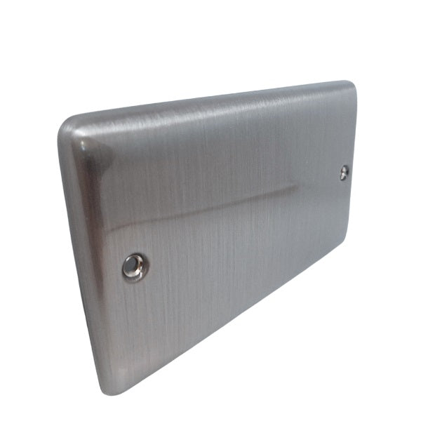 Brushed Steel Double Blanking Plate - 50BC image 0