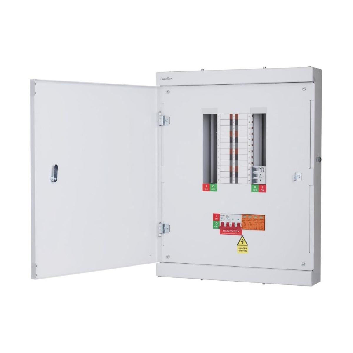 FuseBox TPN15FBX 15 Way 125A TP+N Distribution Board c/w SPD & Main Switch image 0