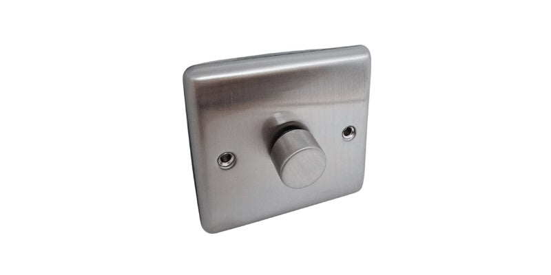 DEFINITION BRUSHED CHROME 400W 1 GANG 2 WAY DIMMER SWITCH - D22BCW image 0