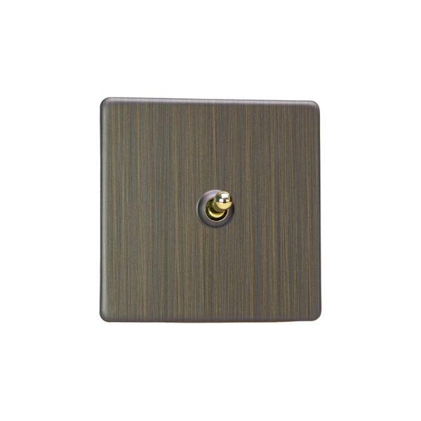 Urban Screwless Antique Brass 1-Gang 10A 1- or 2-Way Toggle Switch XDYT1S.AB image 0