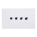 Varilight Primed 4-Gang 10A 1- or 2-Way Toggle Switch (Twin Plate) with Iridium Toggle - XDYT9IS.PD image 0
