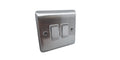 DEFINITION 2 GANG SWITCH BRUSHED CHROME WHITE - D02BCW image 0