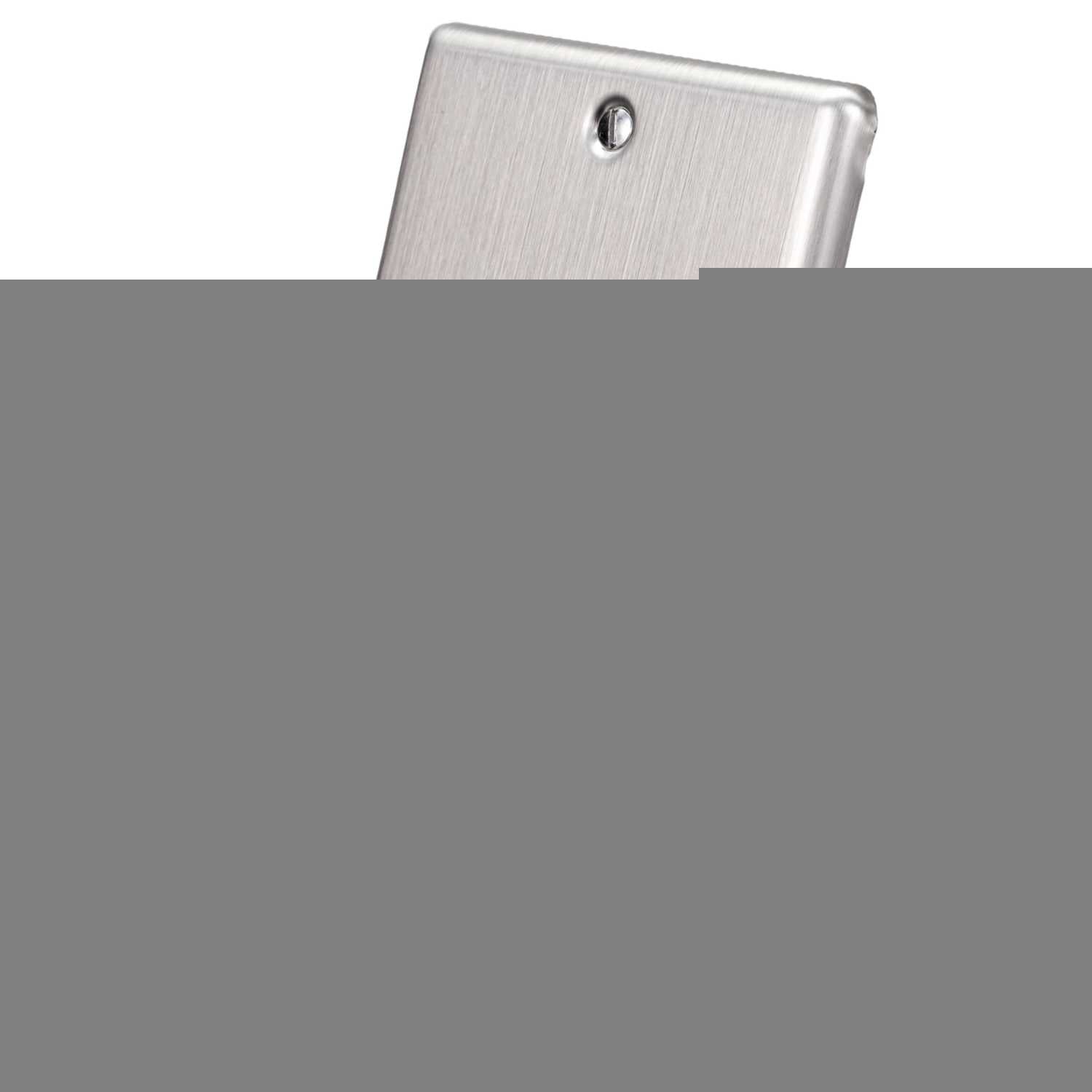 Brushed Steel Shaver Socket - W48BSG image 0