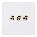 Varilight Primed 3-Gang 10A 1- or 2-Way Toggle Switch with Brass Toggle - XDYT3VS.PD image 0