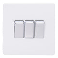 Varilight Primed 3-Gang 10A 1- or 2-Way Rocker Switch with Chrome Rocker - XDY3S.PD image 0