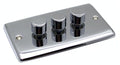 Definition Polished Chrome 3 Gang 250W Dimmer Switch D12PC image 0