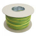 4mm PVC Cable Sleeving - Green / Yellow (Earth) - 100M Drum - FL-4.0DRUMG/Y image 0