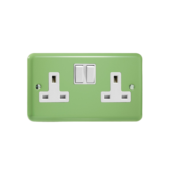 Beryl Green 2-Gang 13A Double Pole Switched Socket XY5W.BG image 0
