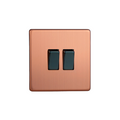 Brushed Copper Urban Screwless 2 Gang 2 Way Switch XDY2S.BC image 0