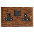 Varilight Kilnwood 2-Gang 13A Double Pole Switched Socket - XK5MOB image 0
