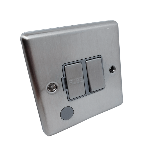 Brushed Steel 13A Switched Fuse Spur -  W38BSG image 0