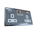 Definition Polished Chrome USB Double Socket – Twin Ports 3.1a – D65PCW image 0