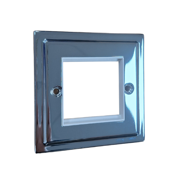 Regency Polished Chrome 1 Gang 2 Data Modules Plate - R63PCW image 0