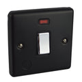 Matt Black 20A 1 Gang DP Switch with neon and Polished Chrome Rocker W37MBPC image 0