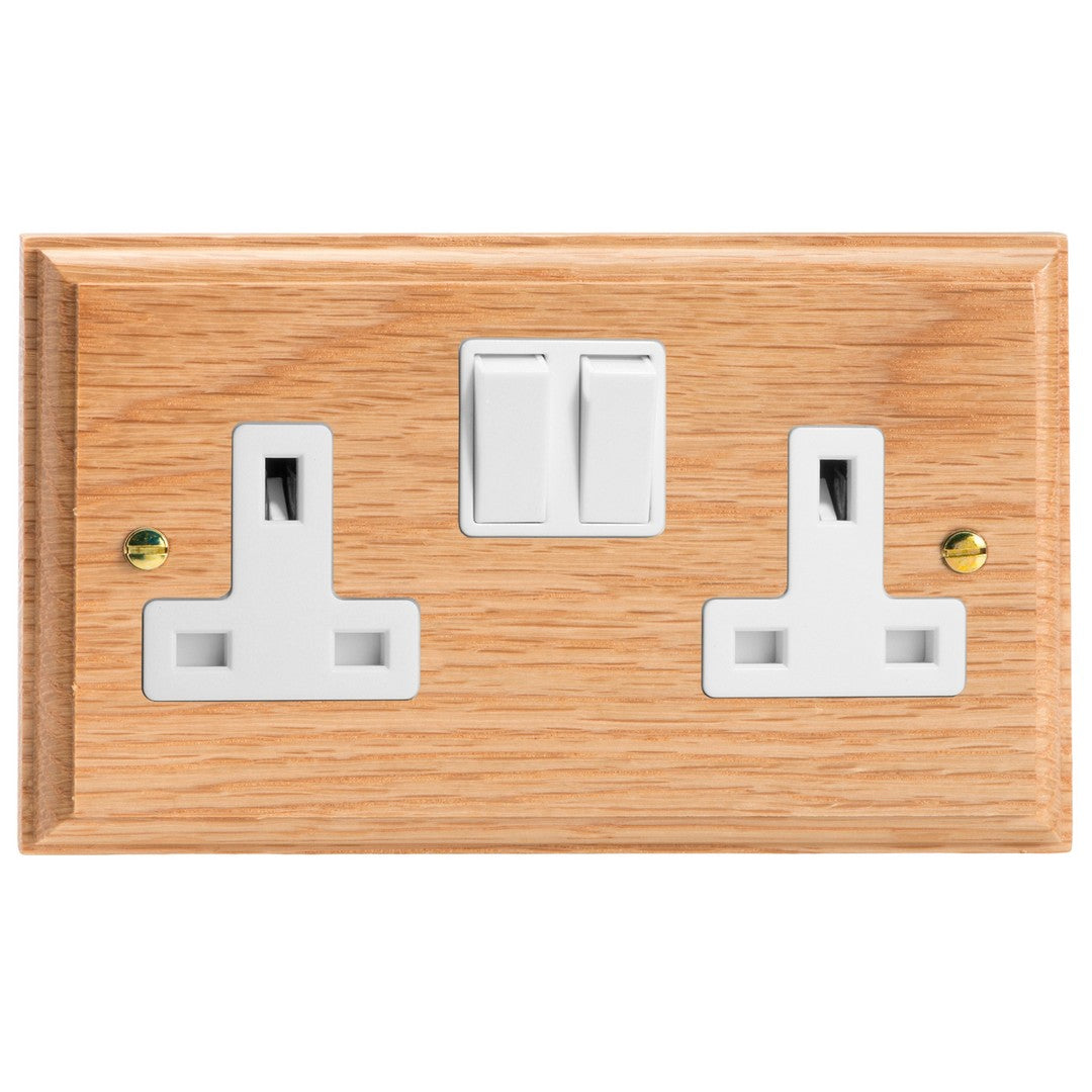 Varilight Kilnwood 2-Gang 13A Double Pole Switched Socket - XK5OW image 0