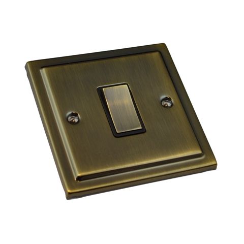 Antique Brass 1 Gang Single 10a Light Switch R01AB image 0