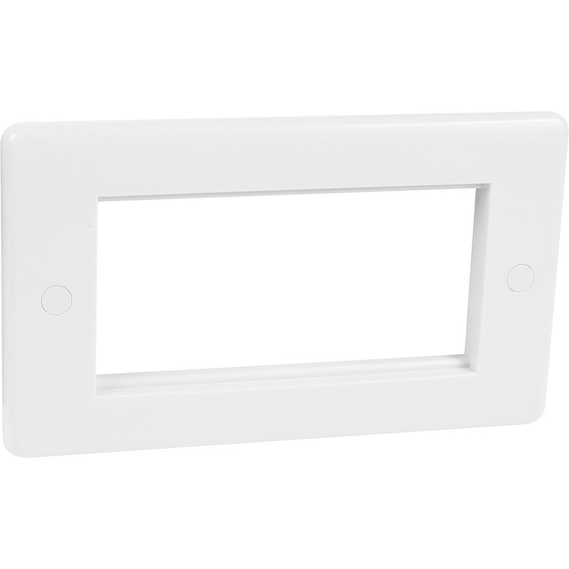 White Moulded 4 Data Module Plate - ST66W image 0