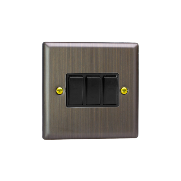 Urban Antique Brass 3 Gang 2 Way Switch XY3B.AB image 0