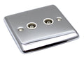 Definition Polished Chrome 2 Gang TV Coaxial Outlet D43PCW image 0