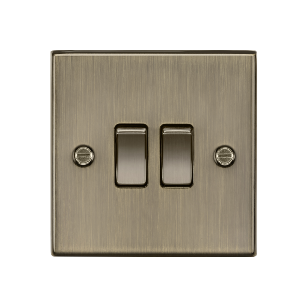 Antique Brass 10AX 2G 2-way Plate Switch - CS3AB image 0