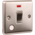 Brushed Steel 20A Double Pole Switch W37BSW image 0